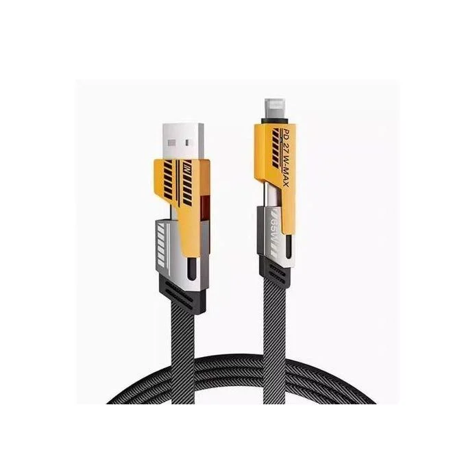 Câble de Charge Rapide 4-en-1 – Flat Wire | 65W / 27W