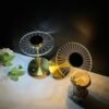Table LED en Métal Rayé Lotus à Commande Tactile