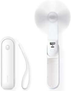 mini ventilateur portable multifonction avec lampe torche batterie de secours