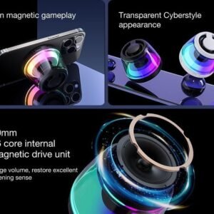 Mini Enceinte Bluetooth Magnétique G200 – Son 3D, Lumière RGB & Support Téléphone Hover Image
