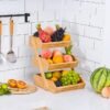 Panier à fruits et légumes en bambou à 3 niveaux .