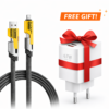Câble de Charge Rapide 4-en-1 – Flat Wire | 65W / 27W