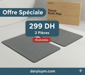 Tapis de Bain en Pierre Realion - L'Élégance Naturelle et l'Absorption Instantanée ⭐2 pièces⭐