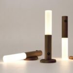 Veilleuse LED en Bois avec Batterie Intégrée