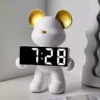 Figurine Miniature d'Ours en Résine avec Alarme LED