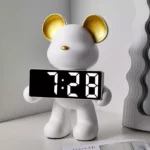 Figurine Miniature d'Ours en Résine avec Alarme LED